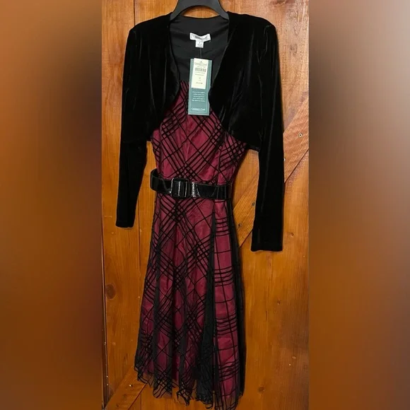 NWT Coldwater Creek Sheer Mesh Jacketed Dress Sz 8 - Picture 10 of 16